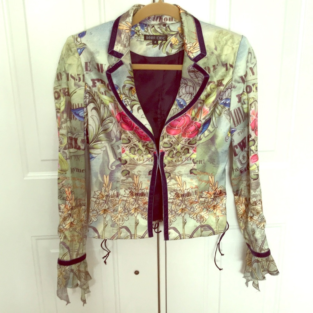 Boho chic size 4 corset style bolero jacket